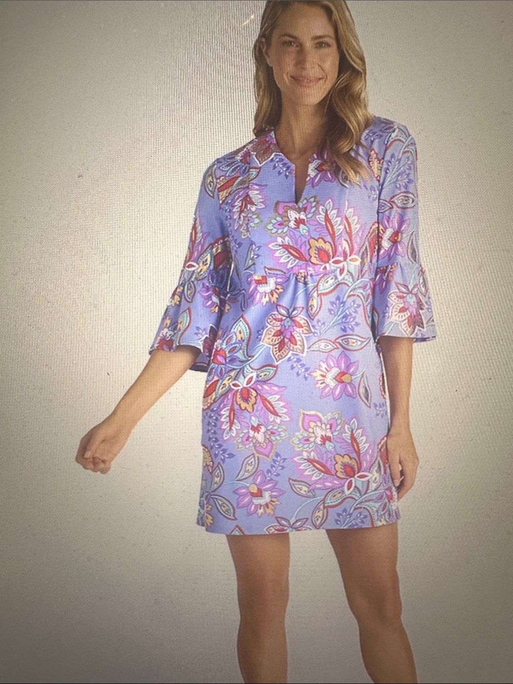 Jude Connally Lavender Paisley Floral Gilded Dress, New, Size extra small - Picture 5 of 14